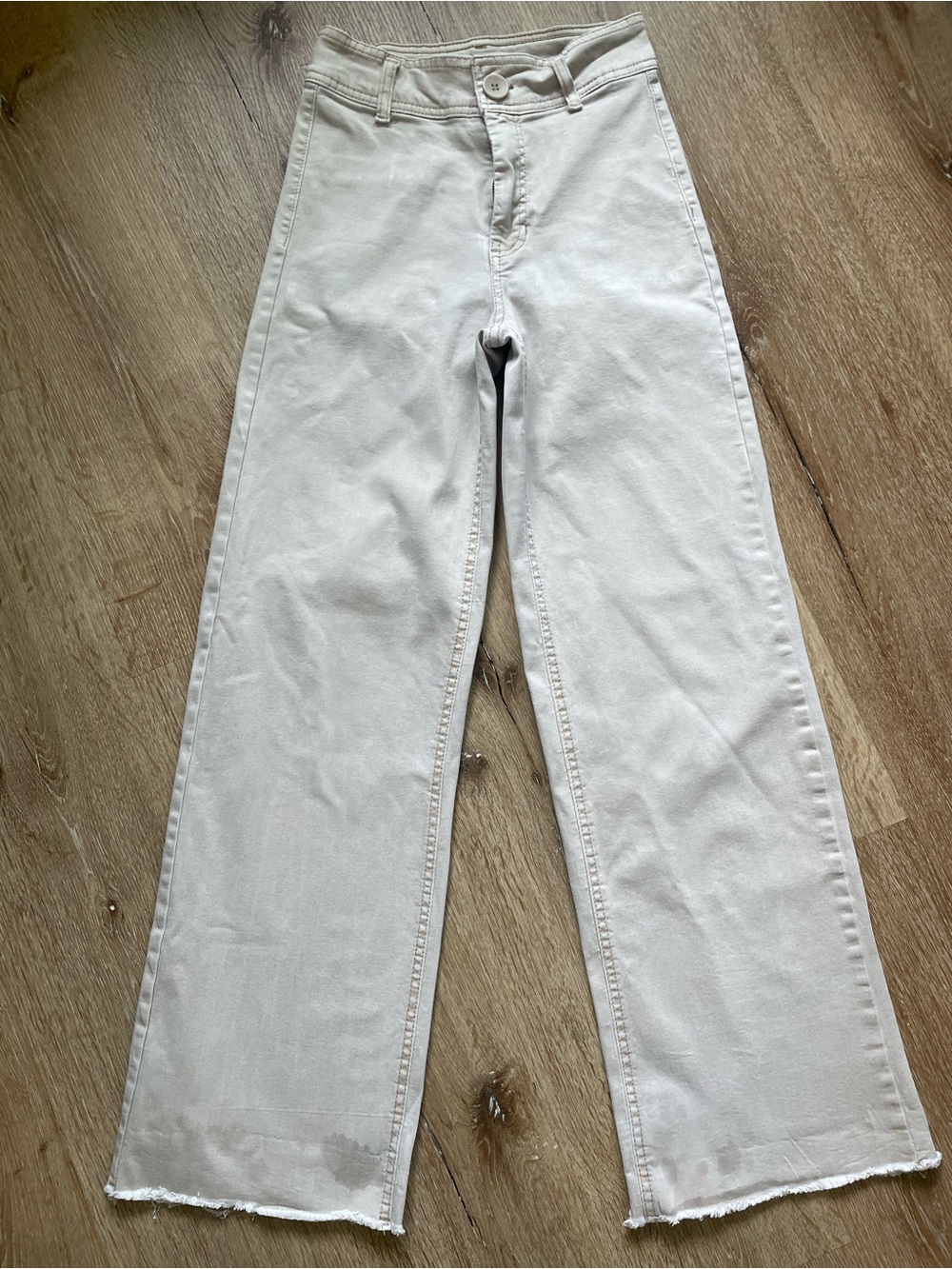 Oat New York High-Rise Wide-Leg Jeans in Off-White